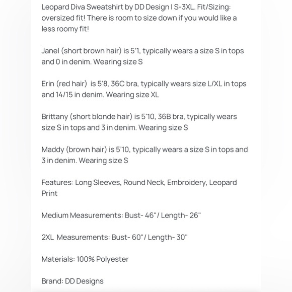 NWT Black Scuba Sweatshirt with Leopard Lettering. - Picture 5 of 5